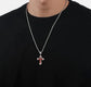 Gothic Big Zircon Cross Necklace Unisex